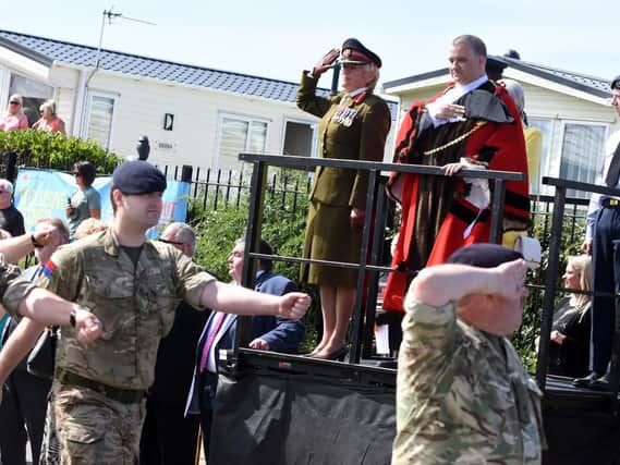 Soldiers taking part in Armed Forces Day.