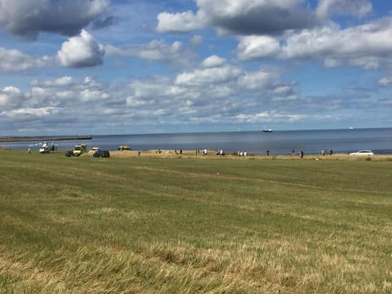 Emergency services were called to the beach in South Shields after a teenage boy had fallen.