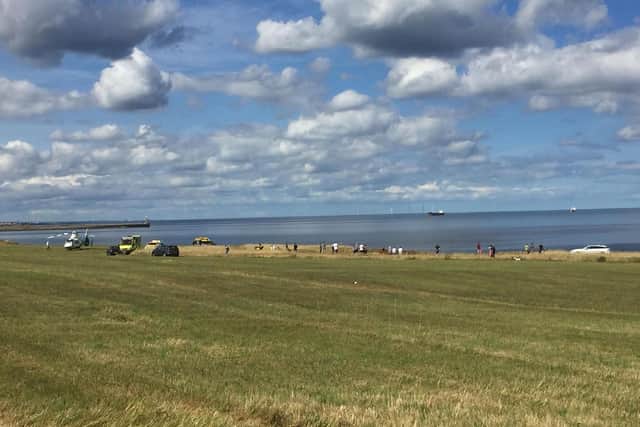 Emergency services were called to the beach in South Shields after a teenage boy had fallen.