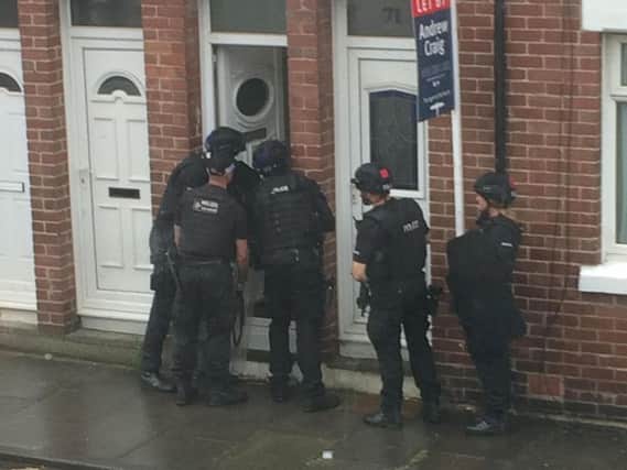 Police at an address in Collingwood Street, Hebburn.