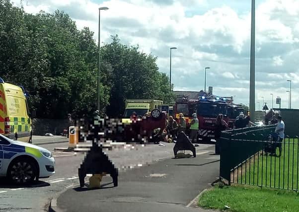The scene of the crash in Whitburn. Picture by Stu Norton