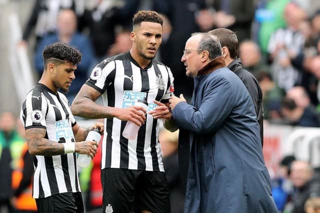 Jamaal Lascelles with Rafa Benitez