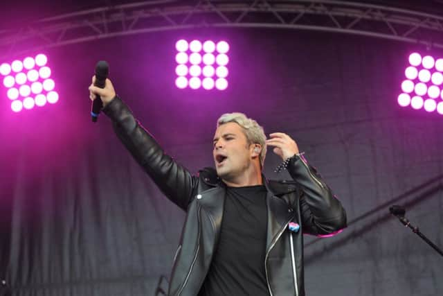 Headline act Joe McElderry performs at the Together Forever Trust concert at Bents Park, South Shields.