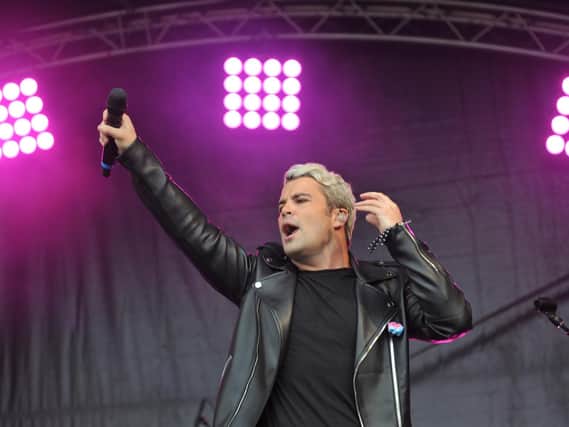 Headline act Joe McElderry performs at the Together Forever Trust concert at Bents Park, South Shields.