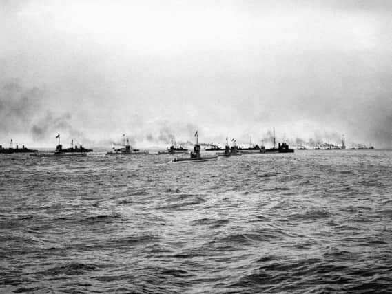 German U-Bpats heading out to sea.