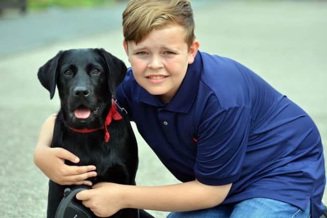 Billy Ellison, 12  dog Vader was stung by a jellyfish at Littlehaven beach