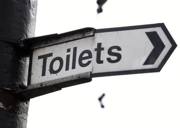 A sign for public toilets.