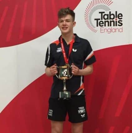 Table tennis champ Tom Jarvis is being supported by the Chloe and Liam Trust