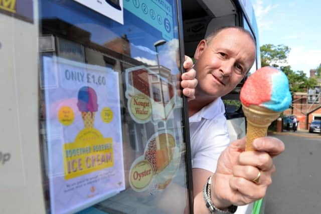 Michael Godwin from Mickey's Ices van is to support the Chloe and Liam Together Forever Trust with pink and blue ice cream