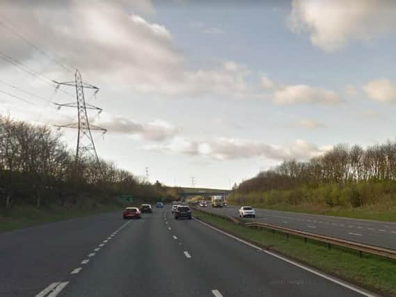 The collision has happened on the northbound carriageway a short distance from the sliproad from the A690 Durham Road. Image copyright Google Maps.