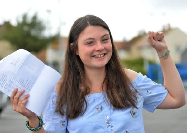 Whitburn Church of England Academy student Lucy Bell receives her A-level results
