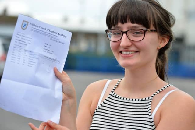 Whitburn Church of England Academy student Rachel Young receives her A-level results