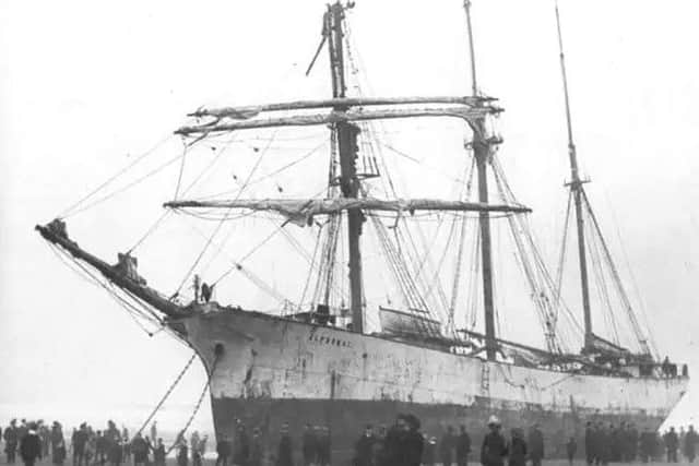 The Alphonse which ran aground near Trow Rocks in 1910