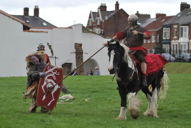 The Roman cavalry display at Arbeia Roman Fort.