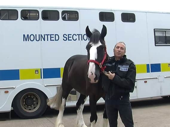 Sergeant Stu Coates with new recruit Harrison.