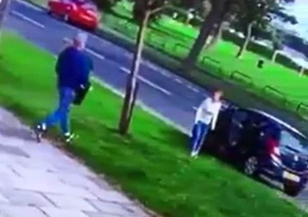 The couple were captured on CCTV stealing plant pots in Bents Park Road, South Shields.
