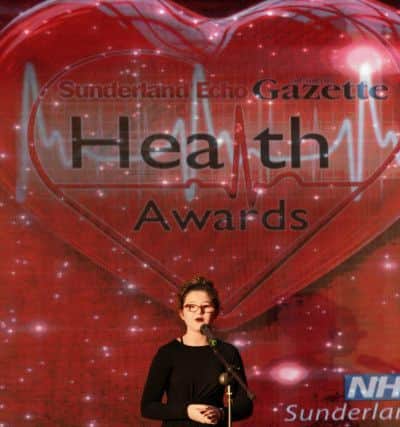 Amelia Saleh performing at the Sunderland & South Tyneside Heath Awards 2018 at the Roker Hotel.