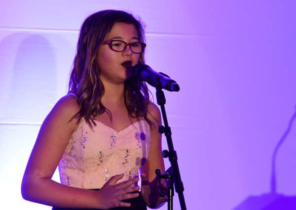 Amelia Saleh performing at the Best of South Tyneside Awards 2017.