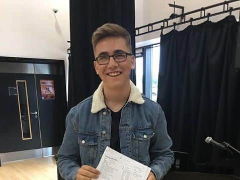 Delighted pupil Jack Thornton with his results.
