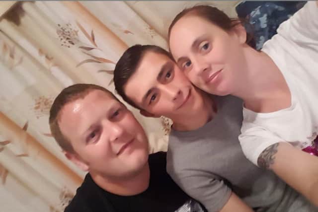 Darren Bonner, centre, poses for a selfie with his killer Richard Spottiswood, left, and Lucy Burn, who has also been jailed for assisting an offender.