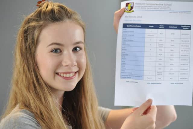 Student Hannah McVittie at Hebburn Comprehensive School, achieved high grades in her GCSE results.