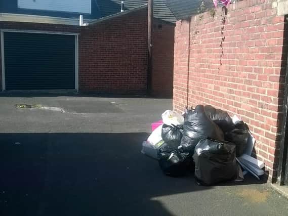 Rubbish dumped at the rear of Bideford Street in the Grangetown area of Sunderland.