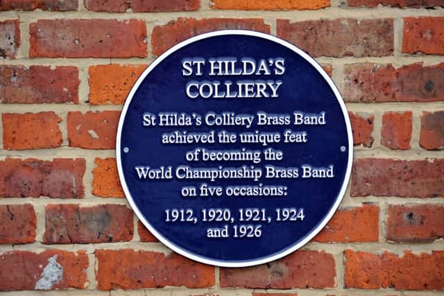 The Blue Plaque at St Hilda's Colliery.