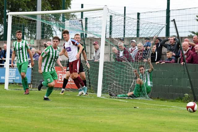 Dillon Morse looks on after an effort from Gary Brown was cleared off the line.