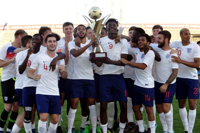England's Under-21s lift the Toulon Tournament trophy