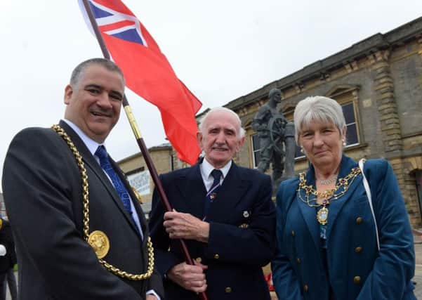 South Tyneside  Mayor Coun Ken Stephenson and Mayoress Cathy Stephenson with former seafarer Stuart Temple
