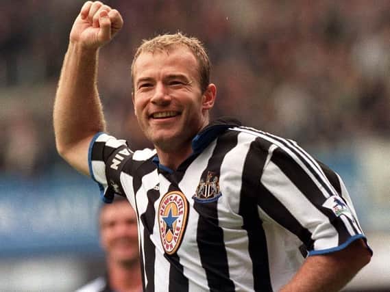 Alan Shearer in action during his Newcastle United playing days