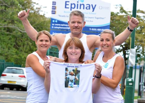 Epinay Business & Enterprise School runners taking part in the GNR in memory of Jarra Jim. Dianne Mountain, front, with, from left,  Jill Charlton, Scott Creasy  and Amanda wood.