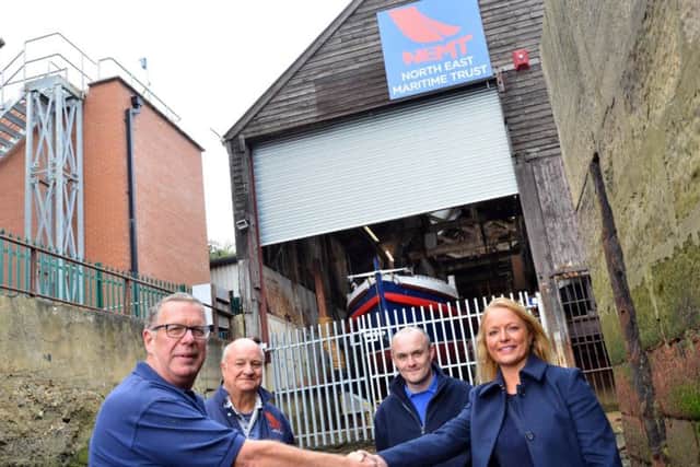 New shutters and gate at The North East Maritime Trust donated by Solar Solve Marine.