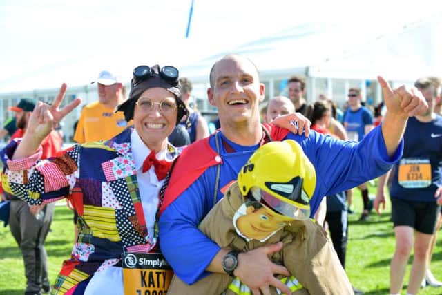 Just two of the runners who completed the Great North Run 2018 in fancy dress.