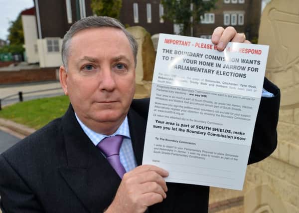 South Tyneside planned boundary changes petition.
Coun Ed Malcolm