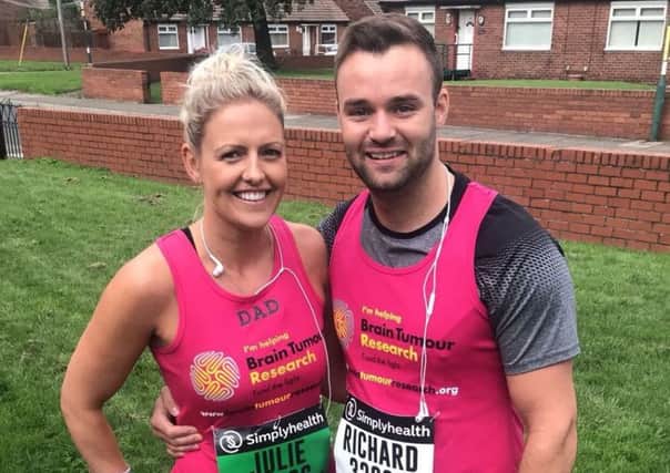 Julie Lowe and partner Rich ahead of the Great North Run.