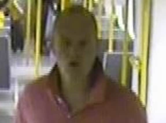 Officers want to speak to this man about a fight on a Metro train between South Shields and Sunderland. Pic: British Transport Police.