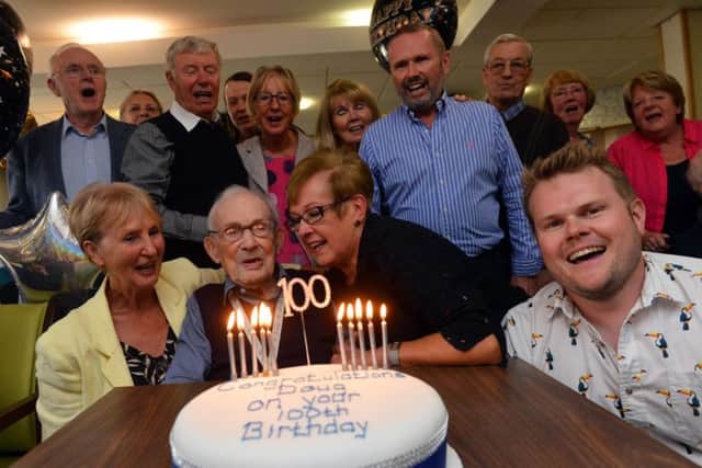 Dougie Johnson celebrates his 100th birthday
