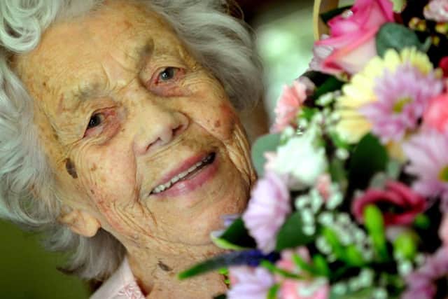 Celebrating her 105th birthday Mena Larkin