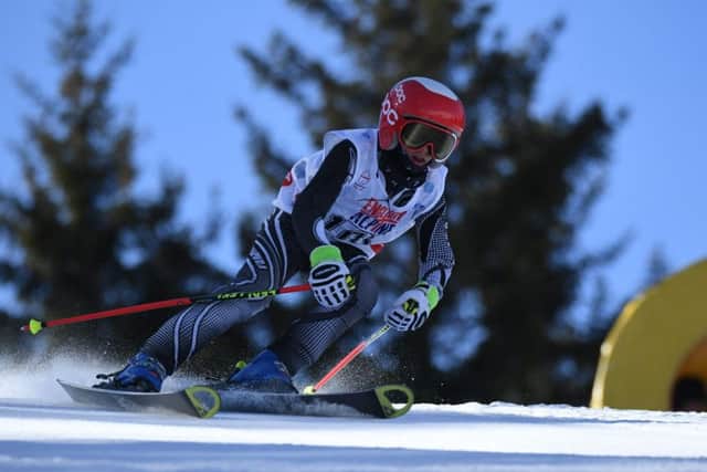Hugo Haggerty on the ski slopes