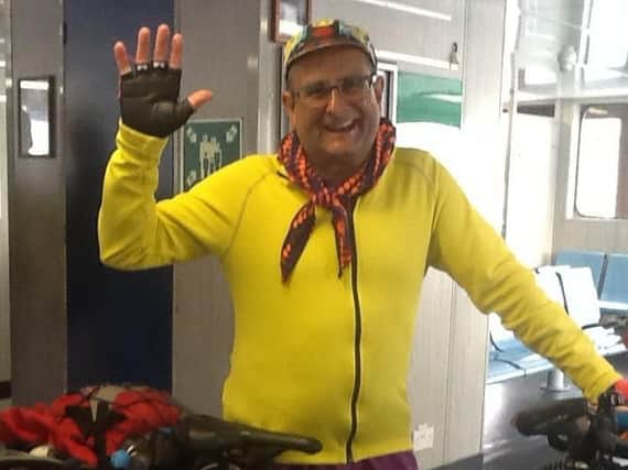 Timmy Mallett pictured on the Shields Ferry by the boat's staff.