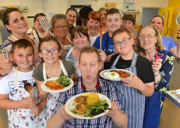 South Tyneside Healthy Choices cooking competition judged by Carl Ferguson.
