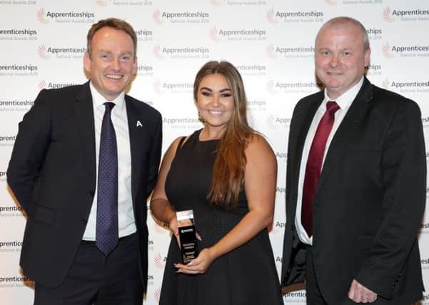 Anthony Knowles, National Apprenticeship Service; Alexandra Turner-Davis, and Ivan Jepson, Director of Business Development at Gateshead College