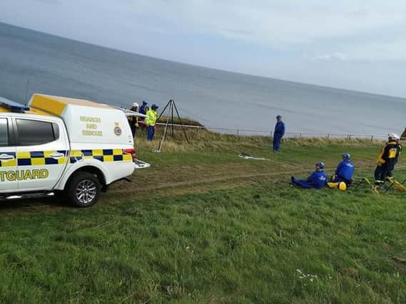 The Sunderland Coastguard Rescue Team and South Shields Volunteer Life Brigade on the scene. Image by the Coastguard service.