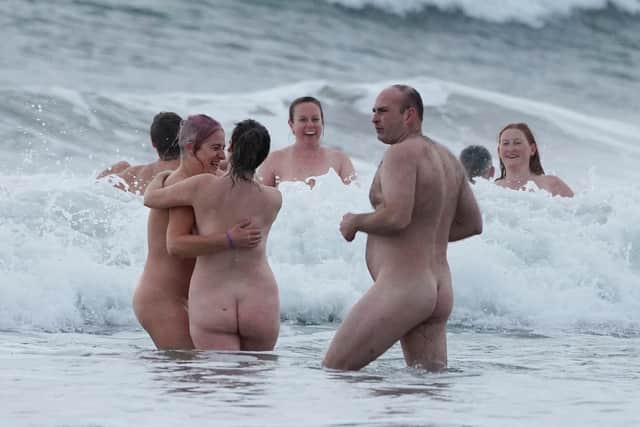 It was the biggest-ever turnout for the North East Skinny Dip, which raises money for Mind. Pic: Owen Humphreys/PA Wire.