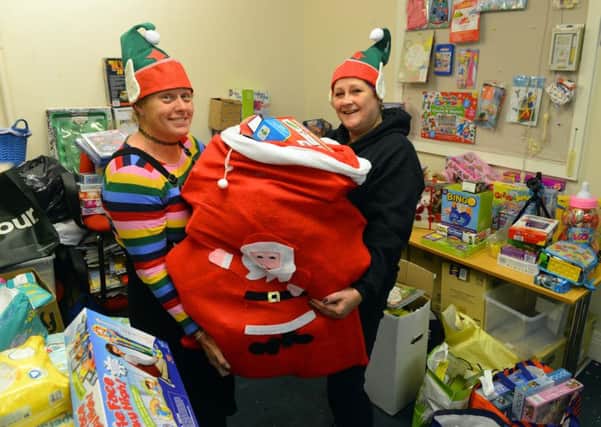 Hebburn Helps Christmas appeal. Angie Comerford and Jo Durkin