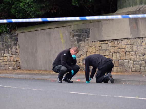 Police sealed off the Grange Road in Jarrow after a man was found unconscious