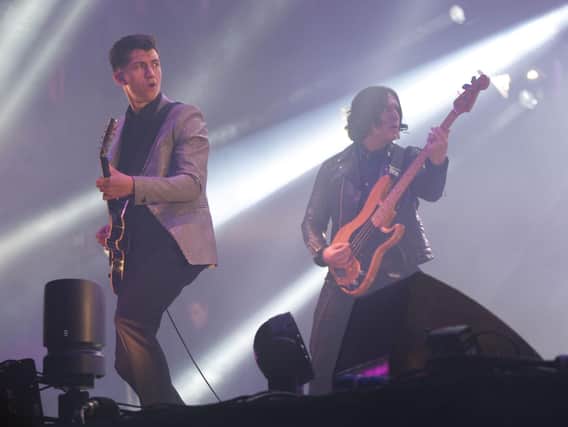 The Artic Monkeys at an earlier performance