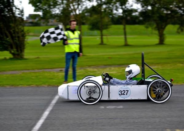 The South Shields School kit car on the starting line.
