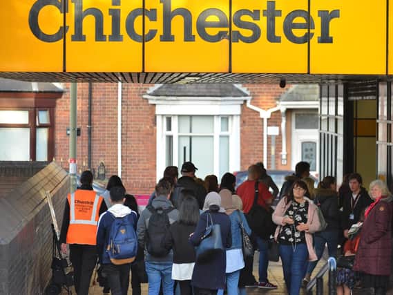 Chichester Metro station was busy this morning, with the line between there and South Shields closed.